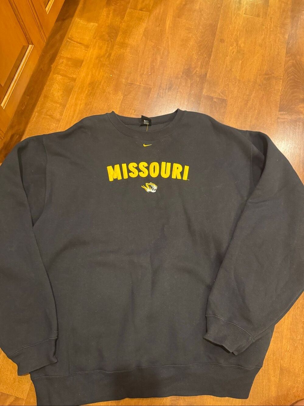 Vintage Nike Team Missouri Tigers Mizzou Sweatshirt XXL Black Embroidered NCAA